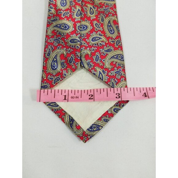 Etienne Aigner Red Paisley Silk Tie 56"x3.25" - Picture 5 of 6